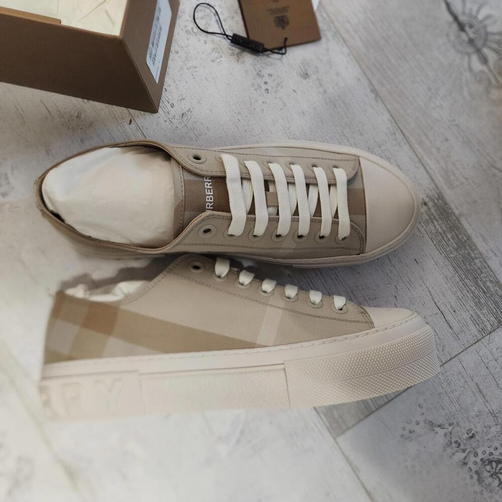 New Authentic Burberry Jack Vintage Check Platform Low Top Sneakers 41 10 - Picture 2 of 7